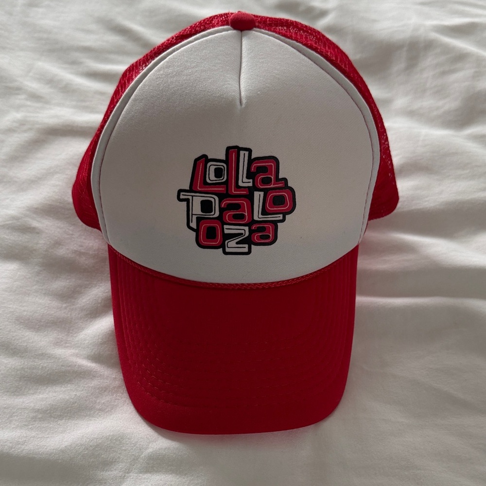 Lollapalooza Red Trucker Hat One Size Fits Most Unisex
